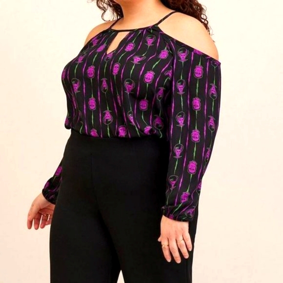 ❤️NWT VINTAGE TORRID BLOUSE BRIDE OF FRANKENSTEIN UNIVERSAL MONSTERS HALLOWEEN - Picture 7 of 10